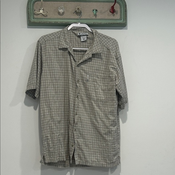 Columbia Cotton Gray Plaid Casual Button Down Short Sleeve Shirt men’s xl - Picture 1 of 7